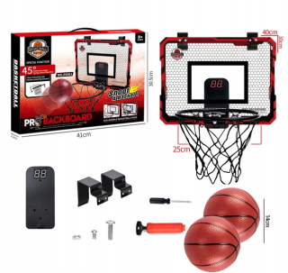 PRENOSNÁ MINI BASKETBALOVÁ SÚPRAVA ELEKTRONICKÁ TABUĽKA 2 LOPTIČKY